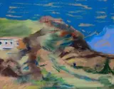 Landschaft by Johann Greferath, pastel, offered Sep 2024