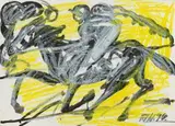Ohne Titel (Pferd / Reiter).1991/1994 by Antonius Hoeckelmann, mixed media, sold Sep 2024