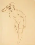 Weiblicher Akt by Karl Hubbuch, drawing, sold Sep 2024