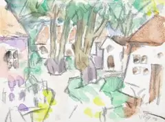 Ohne Titel (Steenodde auf Amrum) by Willy Robert Huth, 1970, watercolor, offered Sep 2024