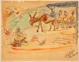 Ohne Titel by Marcel Janco, 1948, watercolor, sold Sep 2024