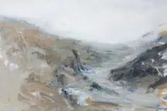 Landschaft by Thomas Kohl, 1990, oil on board, sold Sep 2024