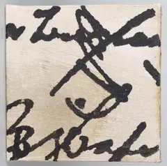 Fragmente aus einer Moltke-Handschrift by László Lakner, 1975, oil on canvas, sold Sep 2024