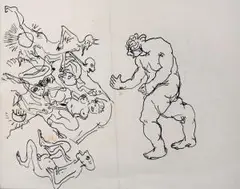 Ohne Titel by Wilhelm Morgner, 1913, ink, offered Sep 2024