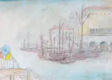 Hafenszene by Gert Heinrich Wollheim, 1938, watercolor, offered Sep 2024