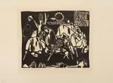 Die Bettler by Heinrich Campendonk, 1922, woodcut, sold Mar 2025
