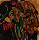 Hexe und Rabe by Christian Rohlfs, linocut, sold Mar 2025