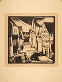Straße in Soest (aus: Die Schaffenden) by Christian Rohlfs, linocut, offered Mar 2025