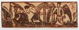 Austreibung aus dem Paradies (klein) by Christian Rohlfs, color woodcut, sold Mar 2025