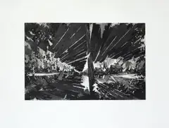 Hof by David Schnell, 2010, etching, sold Mar 2025