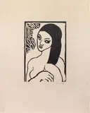 Jeune Fille se coiffant (Portrait de Femme) by Maurice de Vlaminck, woodcut, sold Mar 2025