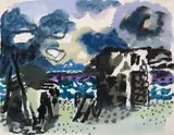 Ohne Titel (Ischia) by Eduard Bargheer, watercolor, offered Mar 2025