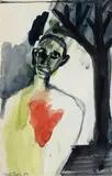 Ohne Titel (Herz) by Walther Dahn, 1984, watercolor, sold Mar 2025