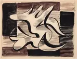 Apparition by Werner Drewes, 1945, watercolor, sold Mar 2025