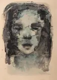 Weiblicher Kopf (en face) by Léonor Fini, watercolor, offered Mar 2025