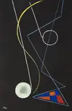 Ohne Titel (Konstruktive Komposition) by Adolf Fleischmann, gouache, sold Mar 2025