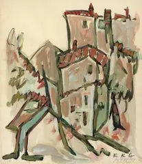 Pura, Tessin by Friedrich Karl Gotsch, 1959, oil, sold Mar 2025