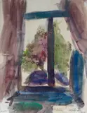 Das Fenster im Frühling by Friedrich Karl Gotsch, 1947, gouache, sold Mar 2025