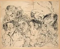 Gesellschaft by Max Beckmann, 1915, drypoint, sold Sep 2025