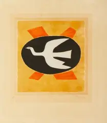 L'oiseau de feu (Oiseau XIII) by George Braque, 1958, color etching, sold Sep 2025