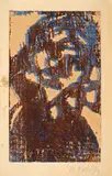Die gute Tante 1910/11 / Kopf III (Christus), wohl 1921 by Christian Rohlfs, color woodcut, sold Sep 2025