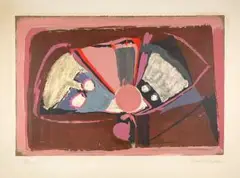 Composition by Bram van Velde, 1948, color lithograph, sold Sep 2025