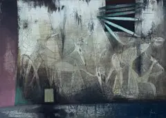 Ohne Titel (Auf der Flucht) by Hans Jaenisch, mixed media, offered Sep 2025