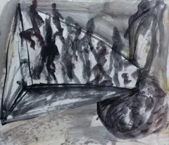 Ohne Titel by Martin Disler, 1987, watercolor, offered Sep 2025