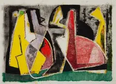 Ohne Titel (Komposition) by Wilhelm Imkamp, 1952, mixed media, sold Sep 2025