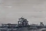 Ohne Titel (Industrieanlage) by Karl Pfeifer, watercolor, offered Sep 2025
