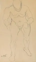 Männlicher Akt by Josef Scharl, pencil, offered Sep 2025