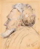 Kopf eines alten Mannes by Gert Heinrich Wollheim, 1908, watercolor, offered Sep 2025