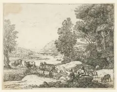 Berger Et Bergère Conversant by Claude Lorrain, etching, offered Mar 2026