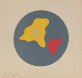 Formen im Kreis by Hans Arp, 1963, color woodcut, offered Mar 2026