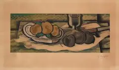 Nature morte aux fruits by George Braque, 1927, color lithograph, sold Mar 2026