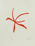Oiseau de mer rouge (aus: Si je mourais là-bas) by Georges Braque, 1962, color woodcut, sold Mar 2026