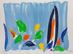 Ohne Titel (Paysage bleu) by Olivier Debré, color lithograph, sold Mar 2026
