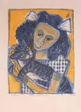 Mädchen mit Katze II (Kopf schräg) by Otto Dix, 1956, color lithograph, sold Mar 2026