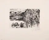Walchensee mit Jochberg by Lovis Corinth, 1923, drypoint, sold Mar 2026