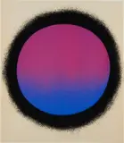 Schwarz gerundet / blau – violett – schwarz by Rupprecht Geiger, 1965, screenprint, sold Mar 2026