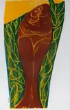 Paar 74 (Paar im Fisch) by HAP Grieshaber, 1971, color woodcut, sold Mar 2026
