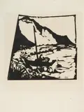 Boot am Ufer (Boot) by Erich Heckel, 1912, woodcut, offered Mar 2026