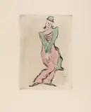 Clowns by Reinhold Rudolf Junghanns, etching, sold Mar 2026