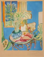 Petit intérieur bleu by Henri Matisse, 1952, aquatint, sold Mar 2026