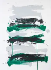 Champs (black, grey and green) by Joan Mitchell, 1991, color lithograph, sold Mar 2026