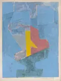 Composition bleue, jaune et rouge (Komposition in Blau, Gelb und Rot) by Serge Poliakoff, 1958, color lithograph, sold Mar 2026