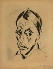 Männerkopf by Max Pechstein, 1917, drypoint, sold Mar 2026