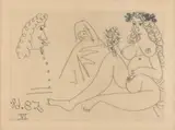 Femme blonde à la fleur (aus: Serie 347) by Pablo Picasso, 1968, etching, sold Mar 2026