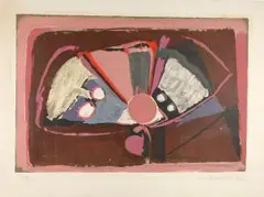 Composition by Bram van Velde, 1946, color lithograph, offered Mar 2026