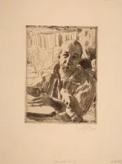 Anatole France / The Beadle by Anders Zorn, etching, sold Mar 2026